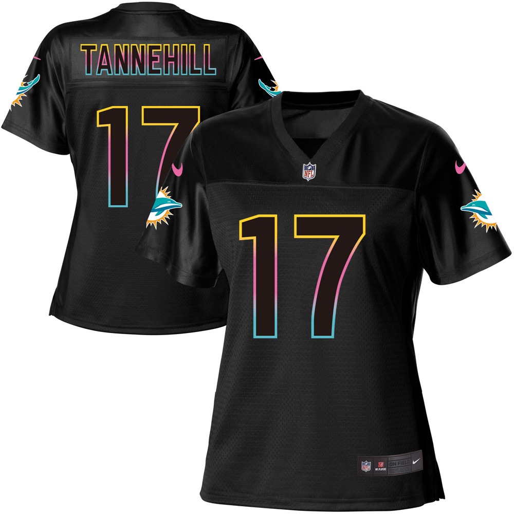 Women's Game Ryan Tannehill Nike Jersey Black - #17 Fashion NFL Miami Dolphins